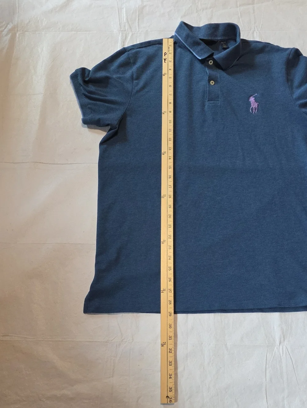 Polo Golf Men's Pro Fit Wicking Short Sleeve Polo Shirt Navy Big Lavender Pony